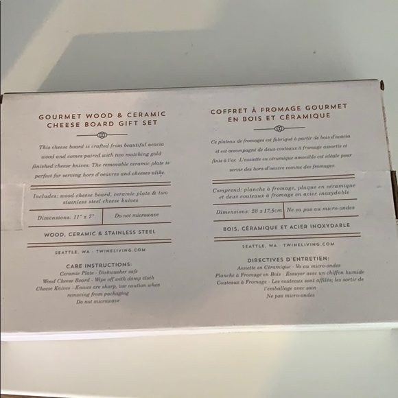 Gourmet Wood and Ceramic Cheese Board Gift Set - Picture 2 of 2